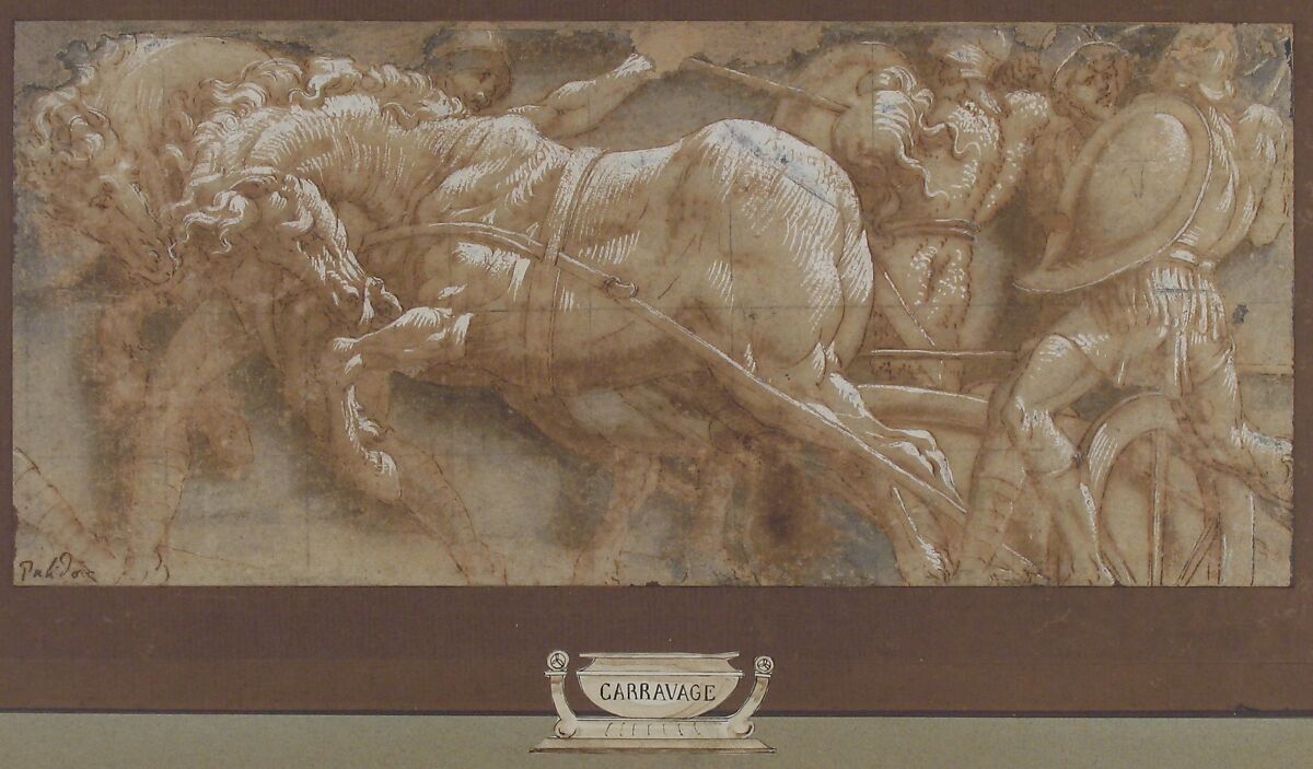 Triumphal Scene, Lelio Orsi (called Lelio da Novellara) (Italian, Novellara 1508/11–1587 Novellara), Pen and brown ink, brush and brown wash, heightened with white gouache, over black chalk