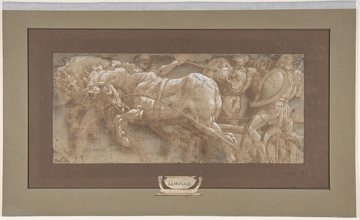 Triumphal Scene, Lelio Orsi (called Lelio da Novellara) (Italian, Novellara 1508/11–1587 Novellara), Pen and brown ink, brush and brown wash, heightened with white gouache, over traces of black chalk 