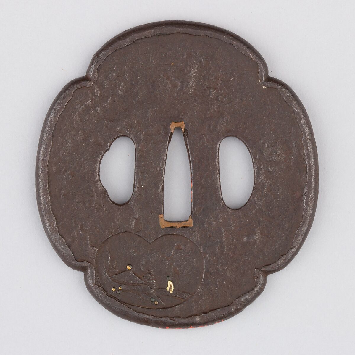 Sword Guard (Tsuba), Iron, copper, Japanese