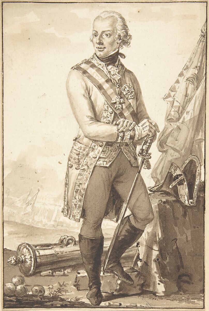 Portrait of Karl Ludwig Johann, Jean-Baptiste-François Bosio (French, Monaco 1764–1827 Paris), Brush and brown wash over graphite 