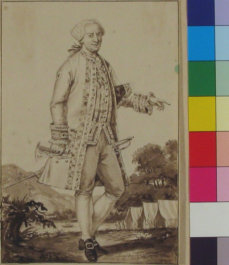 Portrait of Antonio Botta-Adorno, Jean-Baptiste-François Bosio (French, Monaco 1764–1827 Paris), Brush and brown wash over graphite