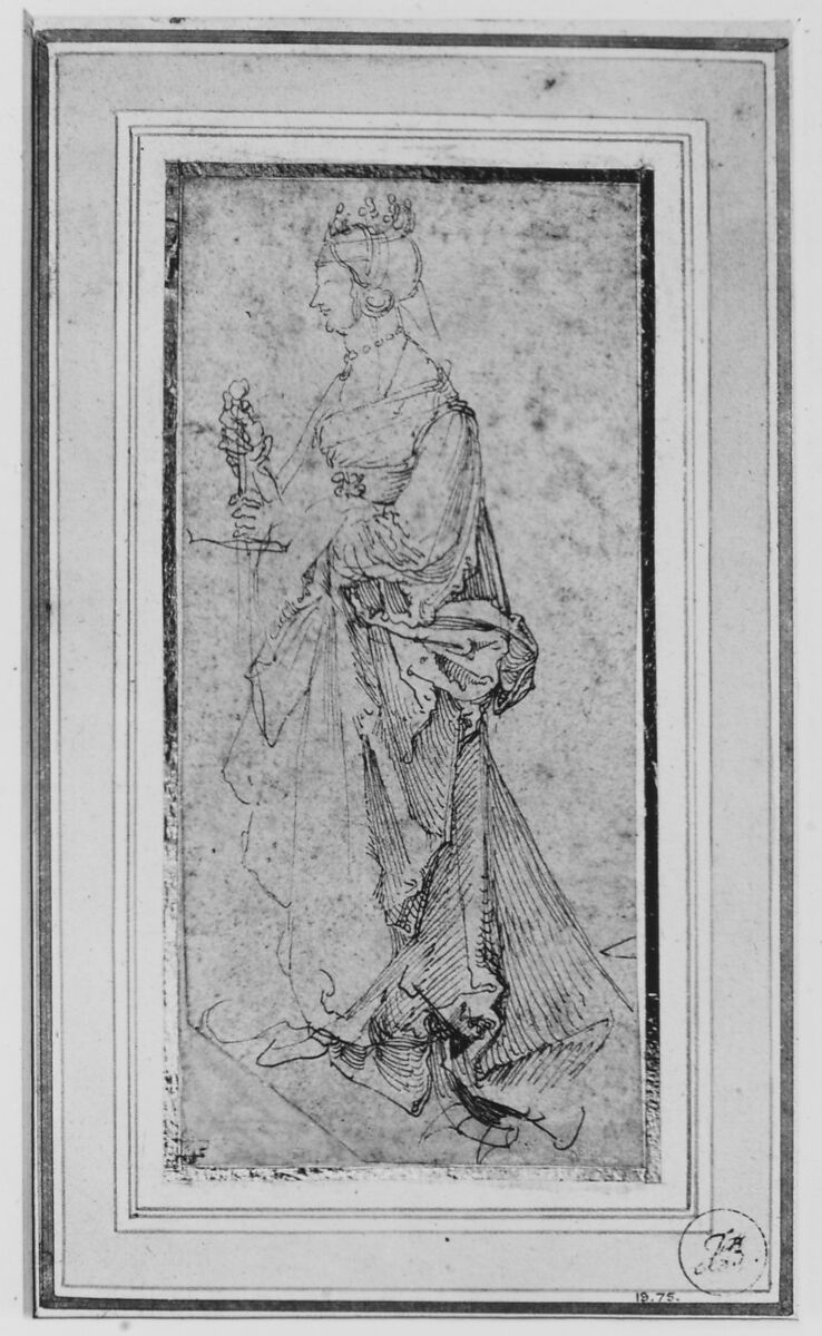 Saint Catherine of Alexandria, Albrecht Dürer (German, Nuremberg 1471–1528 Nuremberg), Pen and brown ink