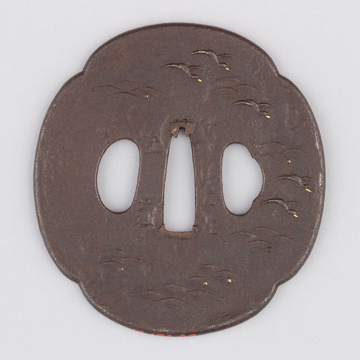 Sword Guard (Tsuba), Iron, copper, Japanese 