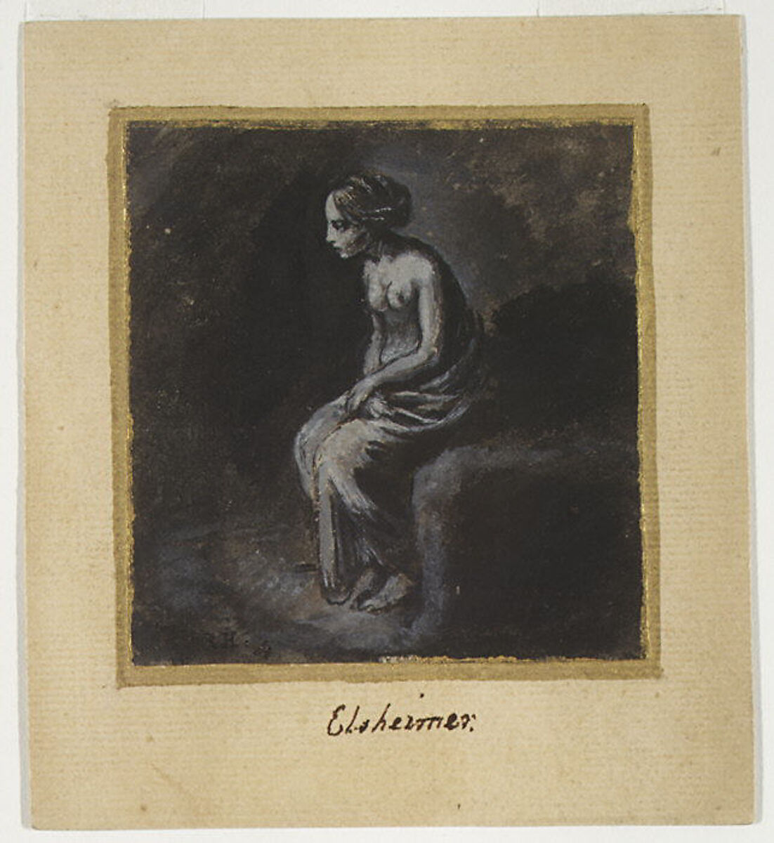 Seated Young Woman, Adam Elsheimer (German, Frankfurt 1578–1610 Rome), Gouache