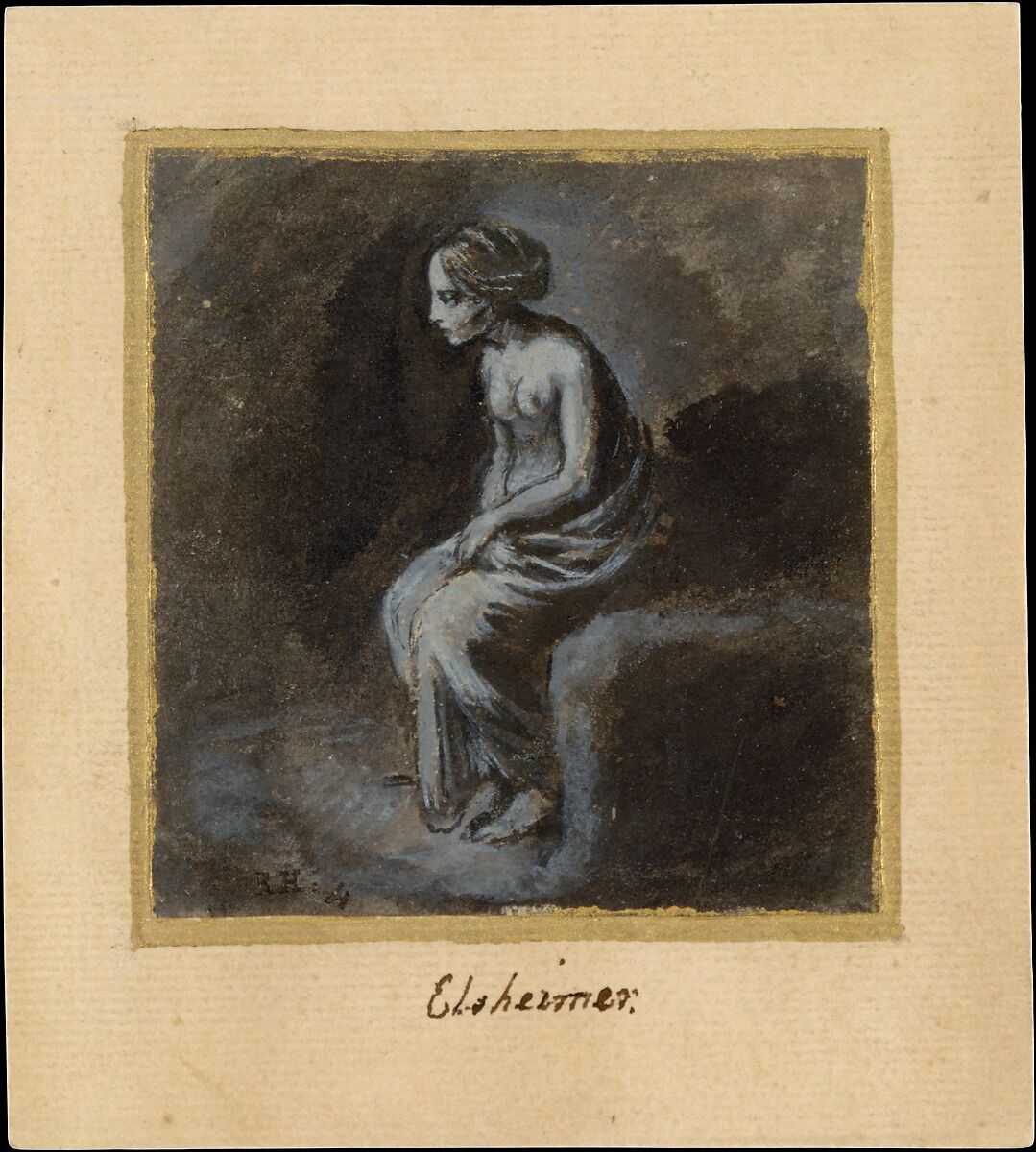 Seated Young Woman, Adam Elsheimer (German, Frankfurt 1578–1610 Rome), Gouache 