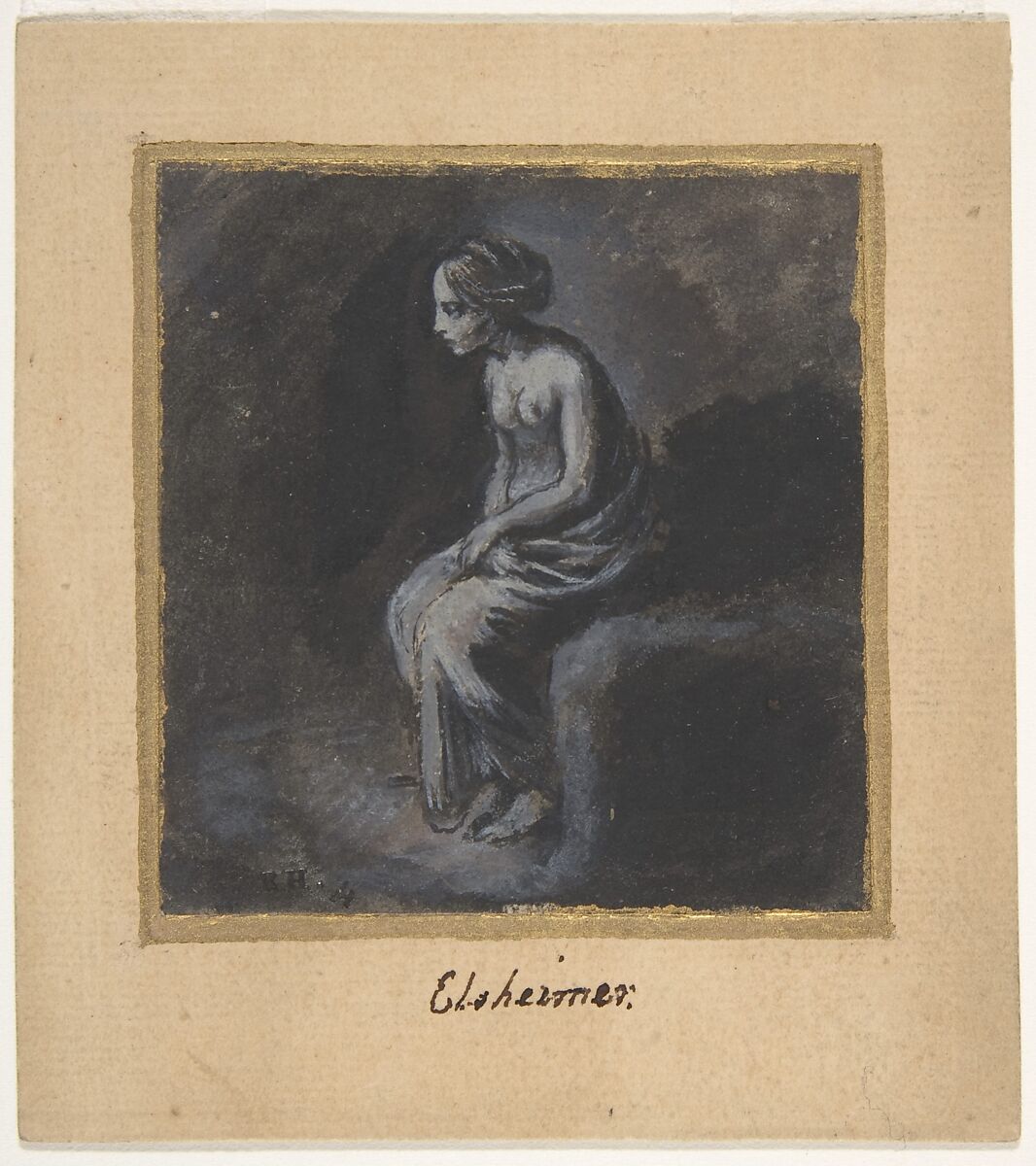 Seated Young Woman, Adam Elsheimer (German, Frankfurt 1578–1610 Rome), Gouache