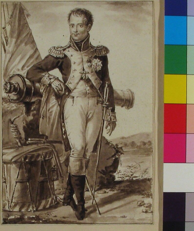 Portrait of Joseph Bonaparte, Jean-Baptiste-François Bosio (French, Monaco 1764–1827 Paris), Brush and brown wash over graphite