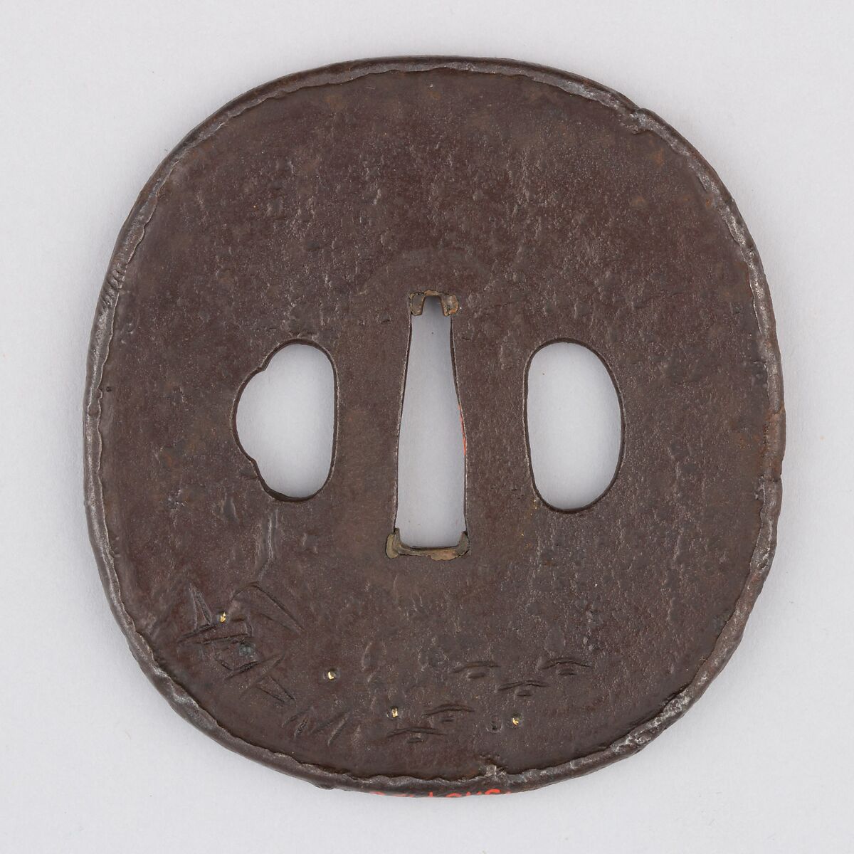 Sword Guard (Tsuba), Iron, copper, Japanese