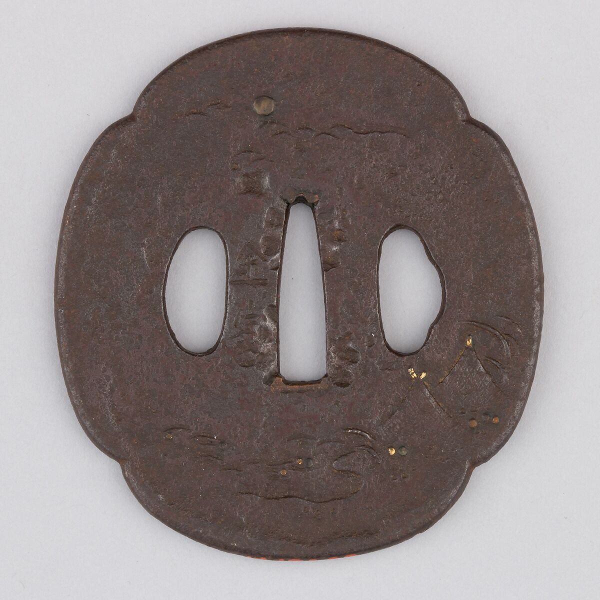 Sword Guard (Tsuba), Iron, copper, Japanese 