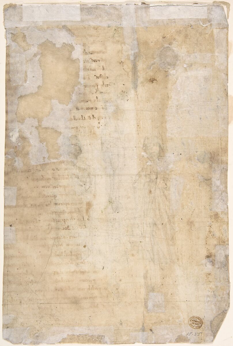 Crucifixion with the Virgin and St. John the Evangelist, Anonymous, German, 15th century, Pen and brown ink, black and red ink, brown and red wash,  with some white heightening