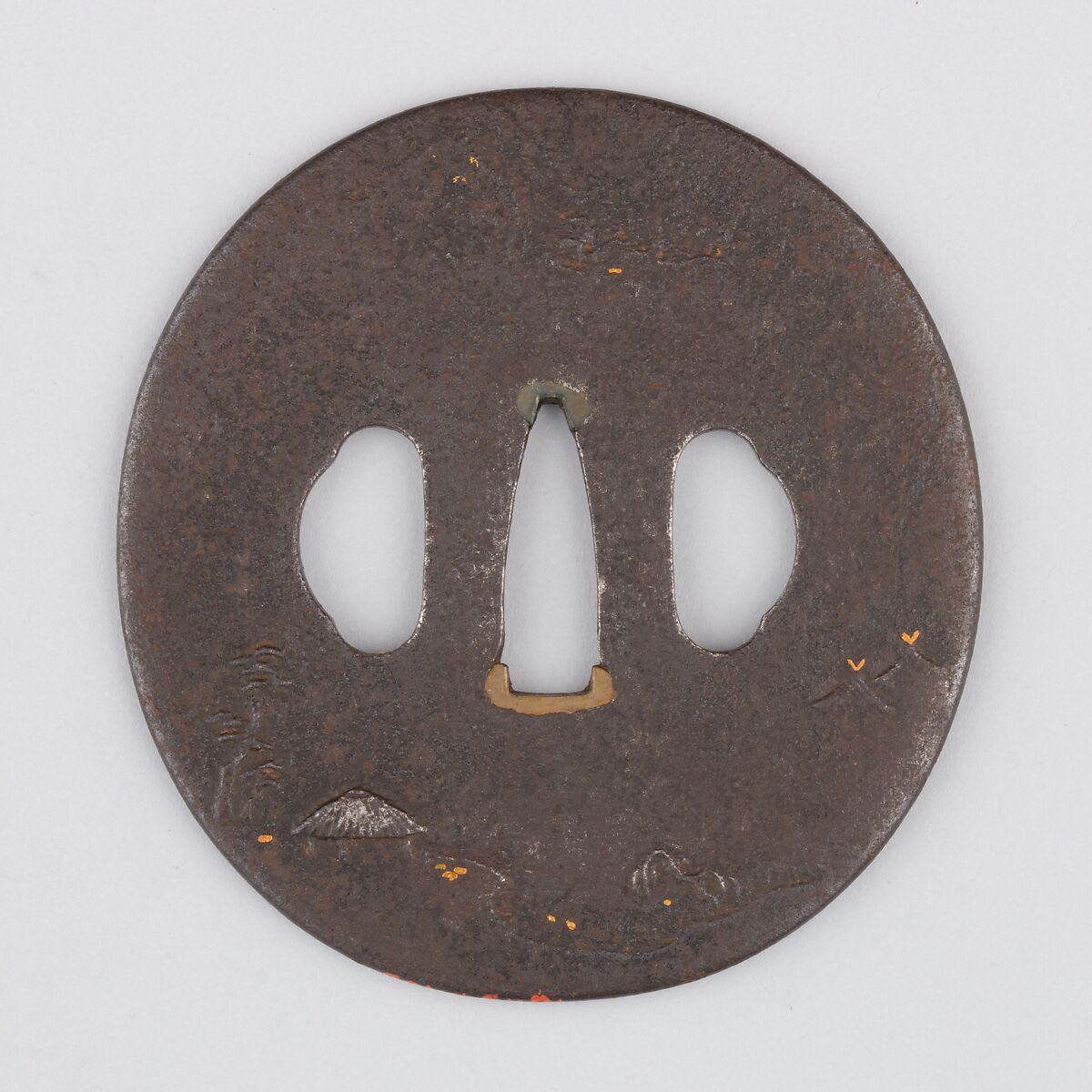Sword Guard (Tsuba), Iron, copper, Japanese