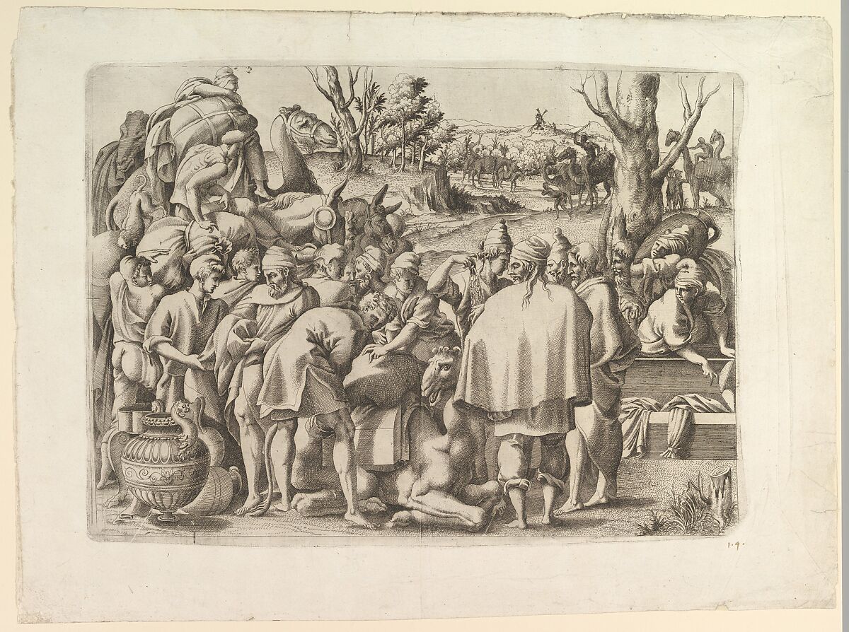 Search through the Luggage of Joseph's Brother, Anonymous, French, School of Fontainebleau, 16th century, Etching 