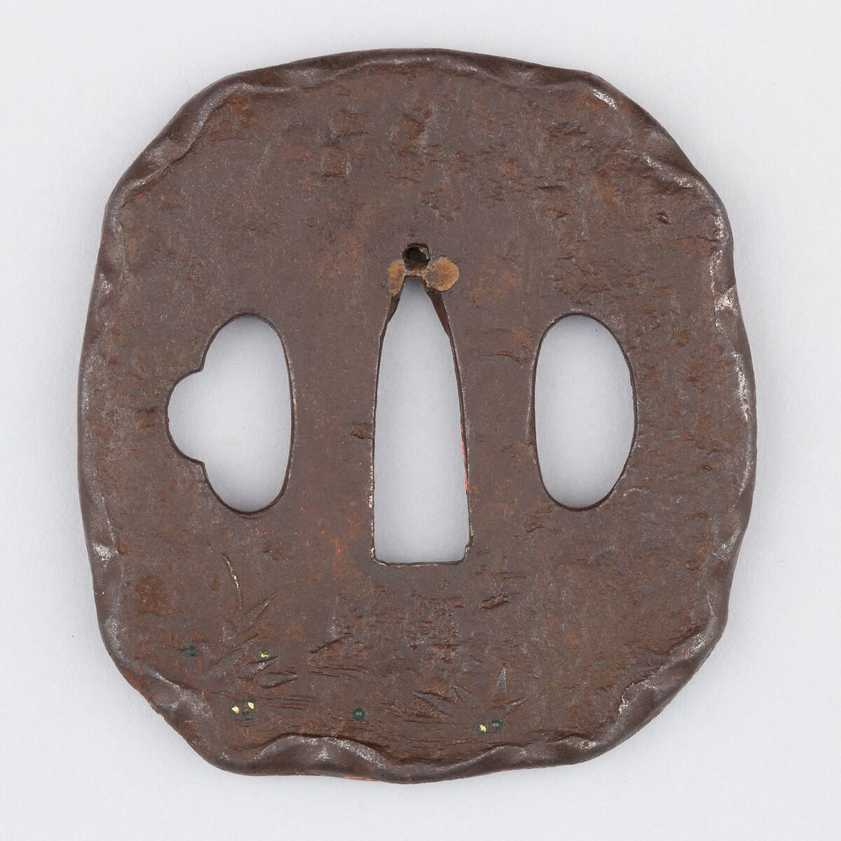 Sword Guard (Tsuba), Iron, copper, Japanese