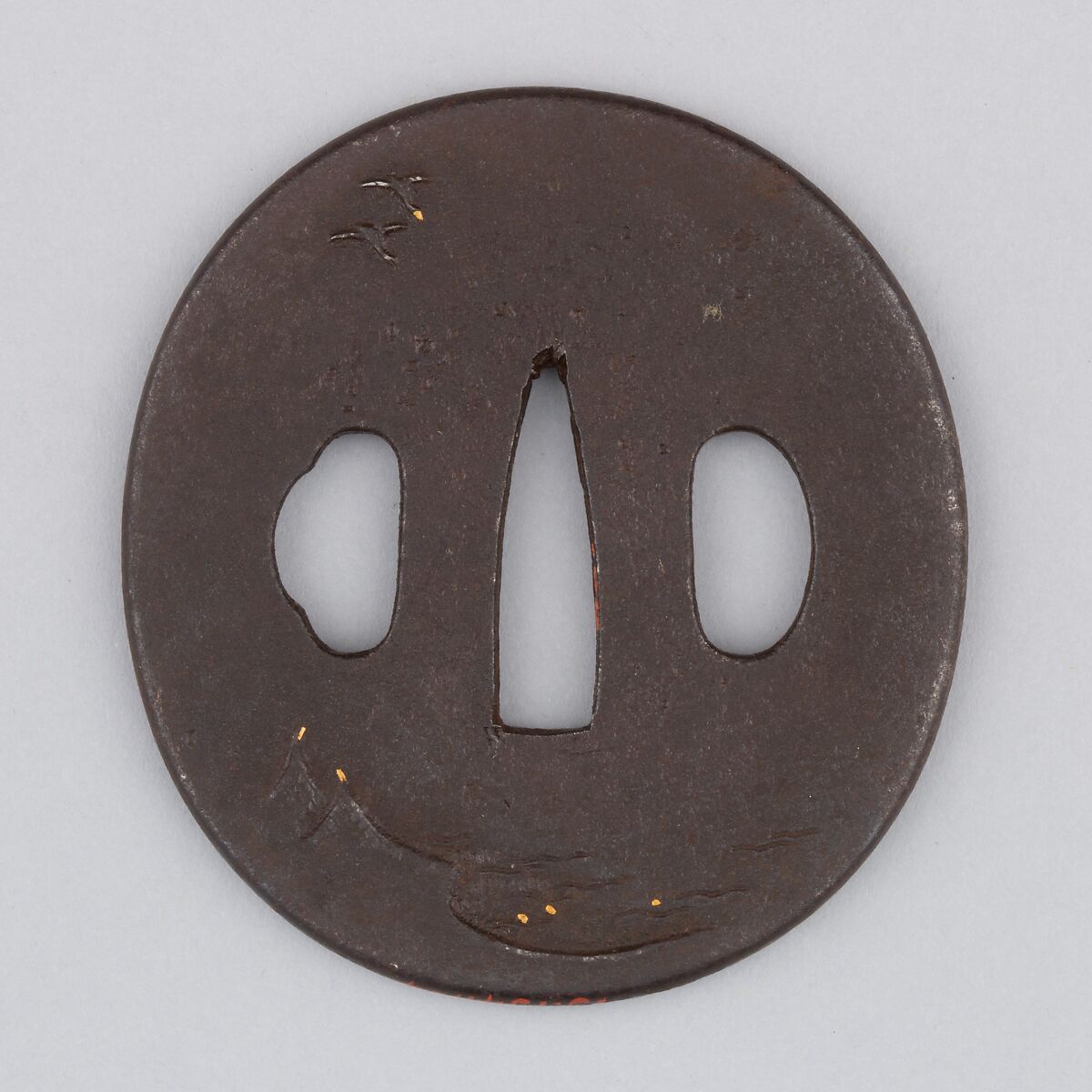 Sword Guard (Tsuba), Iron, copper, Japanese