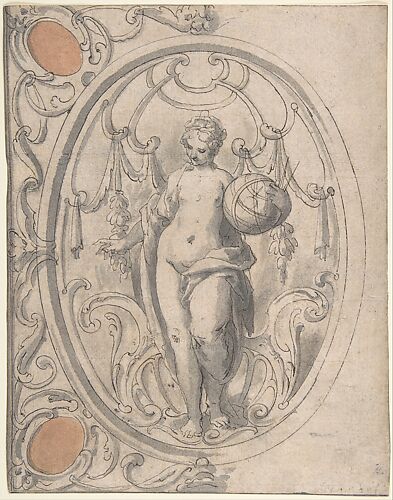 Design for an Ornamental Panel with the Figure of Astronomy