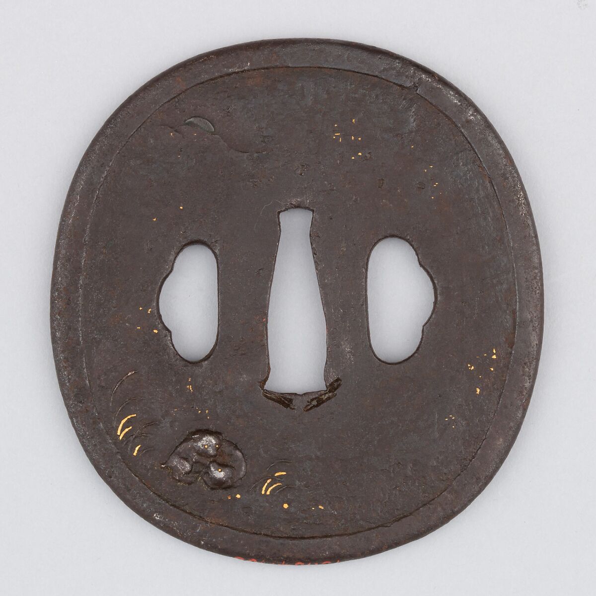Sword Guard (Tsuba), Iron, copper, Japanese
