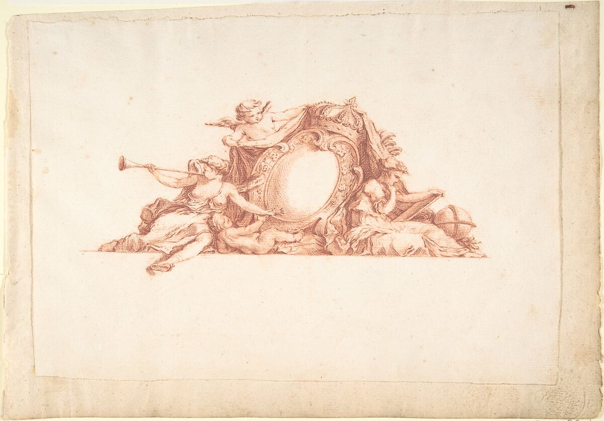 Preparatory Study for Plate 34 in "Maisons de plaisance" Vol. II, Jacques François Blondel  French, Red chalk