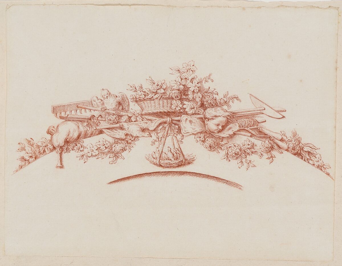 Preparatory Study for Plate 41 in "Maisons de plaisance," Vol. II, Jacques François Blondel (French, Rouen 1705–1774 Paris), Red chalk