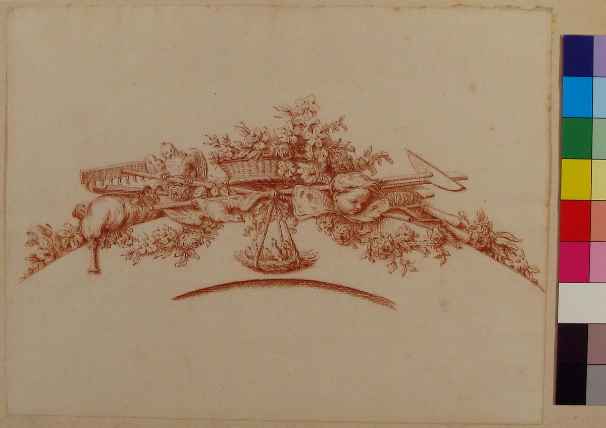 Preparatory Study for Plate 41 in "Maisons de plaisance," Vol. II, Jacques François Blondel (French, Rouen 1705–1774 Paris), Red chalk