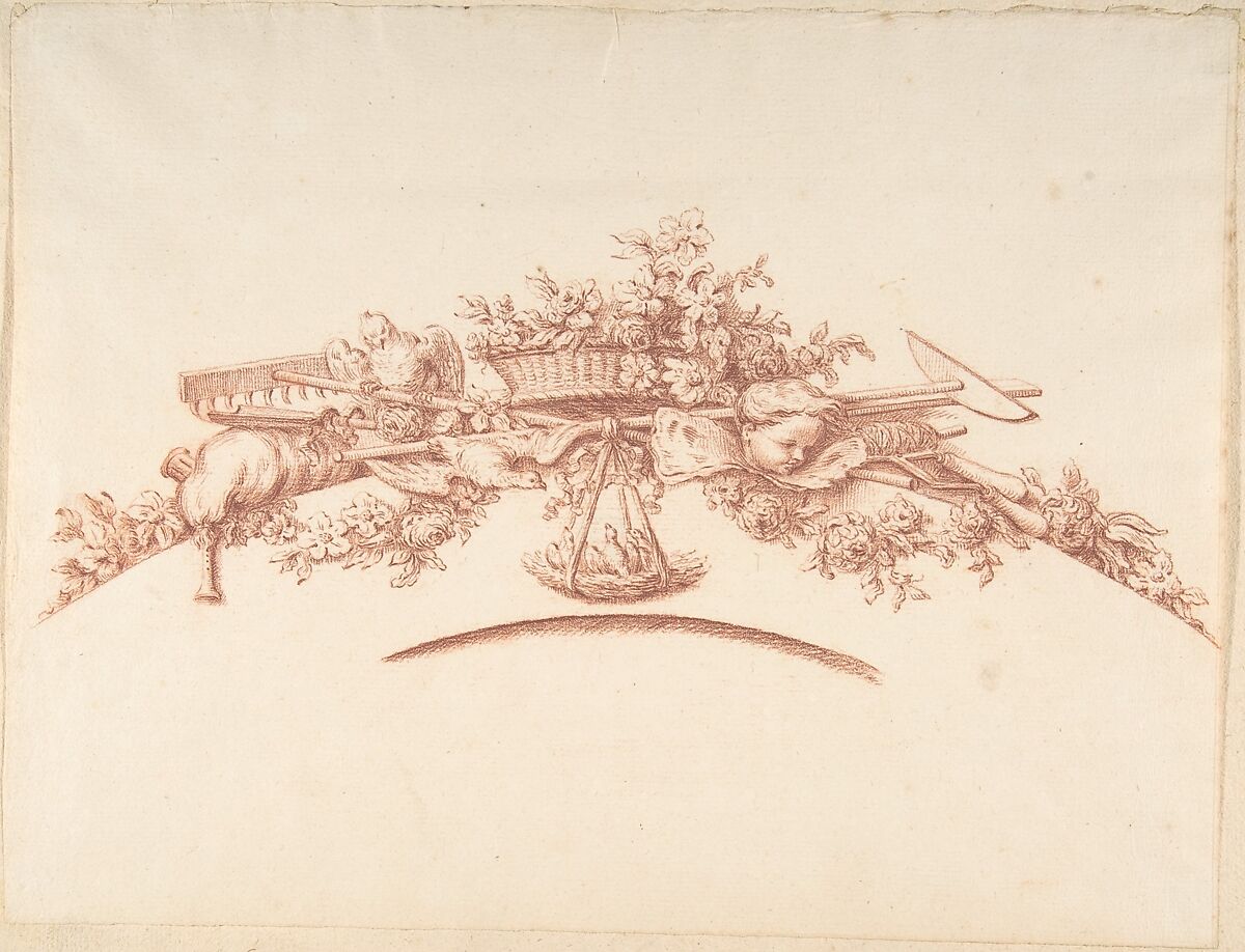 Preparatory Study for Plate 41 in "Maisons de plaisance," Vol. II, Jacques François Blondel  French, Red chalk