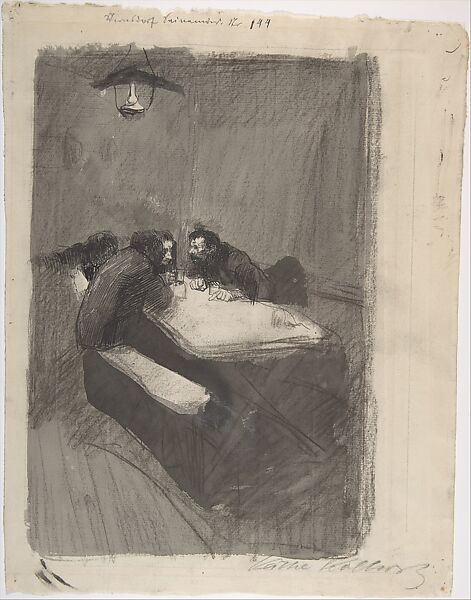 The Weavers, Käthe Kollwitz (German, Kaliningrad (Königsberg) 1867–1945 Moritzburg), Pen and black ink, brush and gray wash, over some black chalk, with a touch of white chalk 