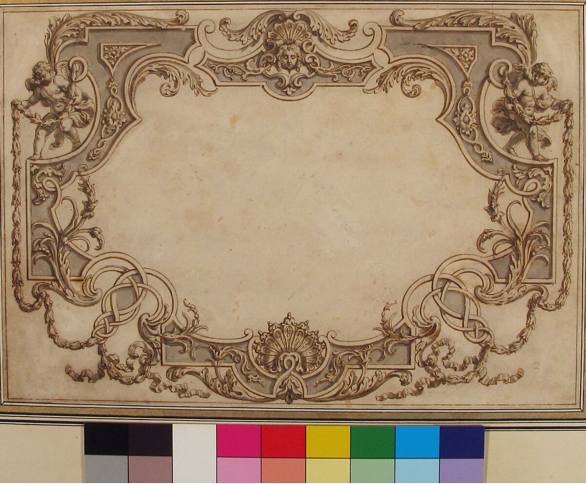 Design for a Ceiling, Jean Berain (French, Saint-Mihiel 1640–1711 Paris), Pen and brown ink with brush and gray wash