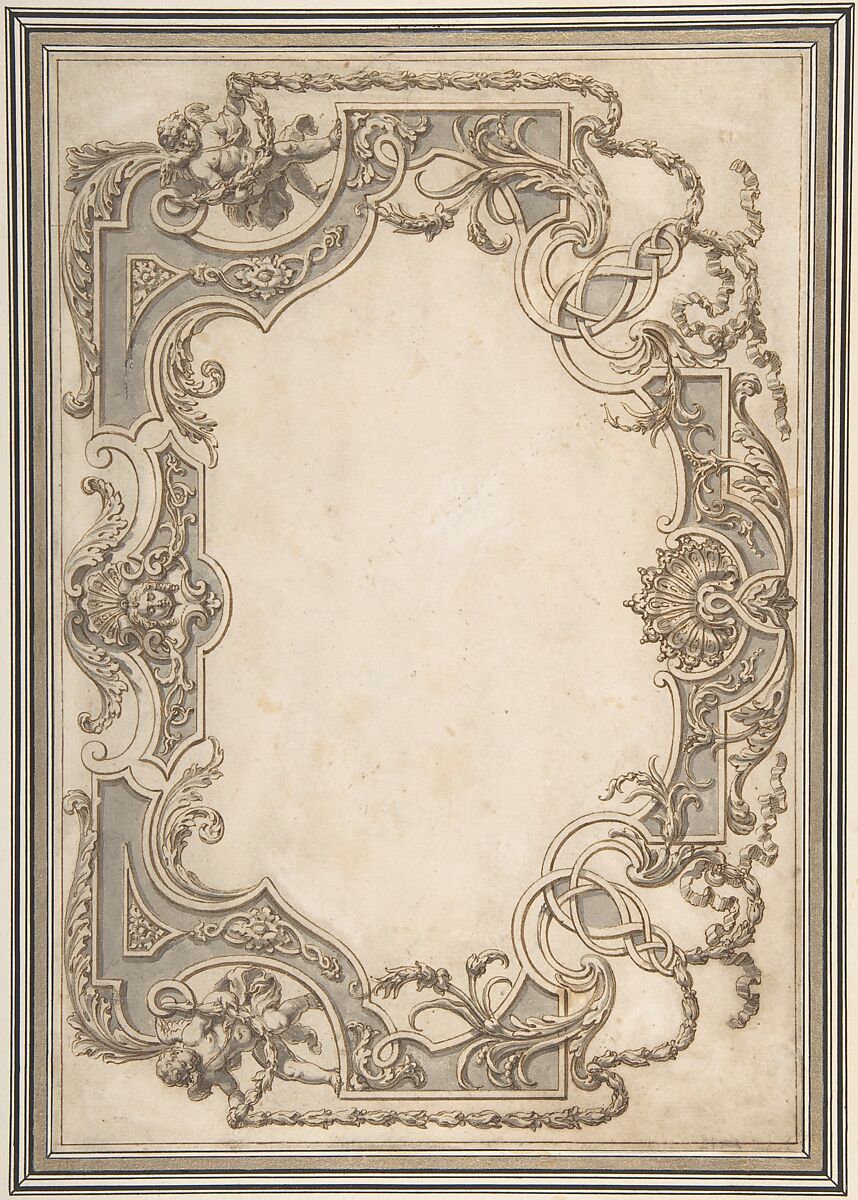Design for a Ceiling, Jean Berain (French, Saint-Mihiel 1640–1711 Paris), Pen and brown ink with brush and gray wash 