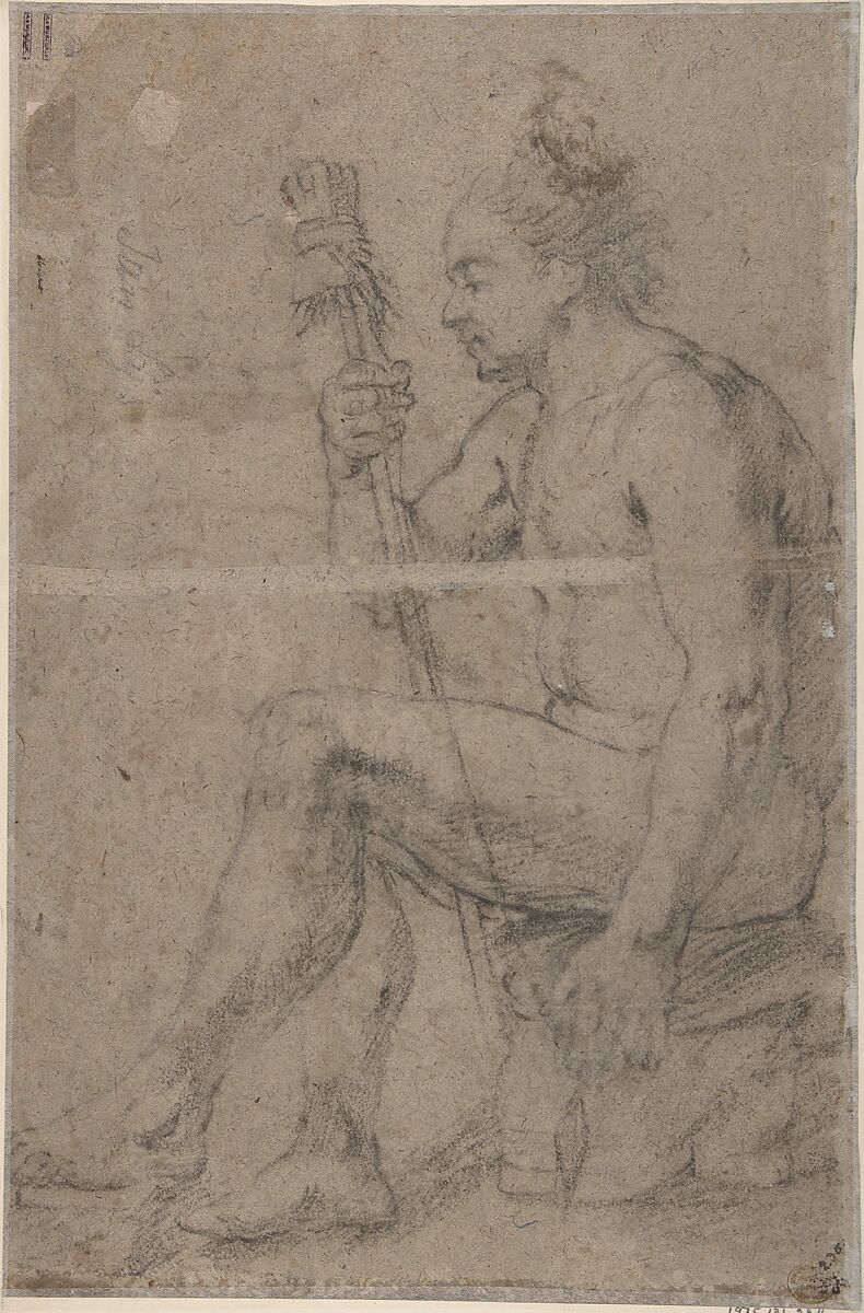 Recto: The Concert
Verso: Seated Male Nude, Attributed to Johann Liss (German, Oldenburg ca. 1595/1600–1631 Verona), Black chalk on brown paperf