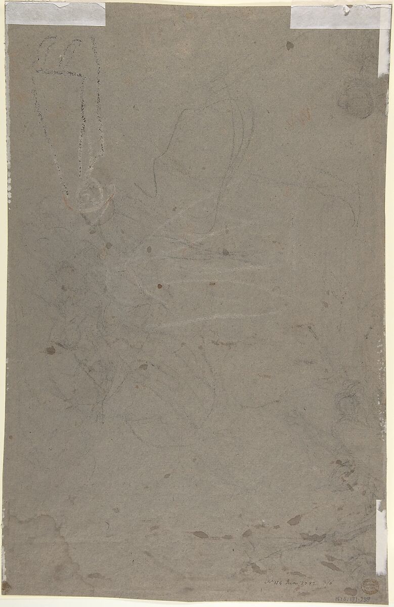 Christ in the Garden of Gethsemane, Paul Troger (Austrian,  Welsberg 1698–1762 Vienna), Pen and black ink, heightened with white gouache on gray paper.  White oxidized.