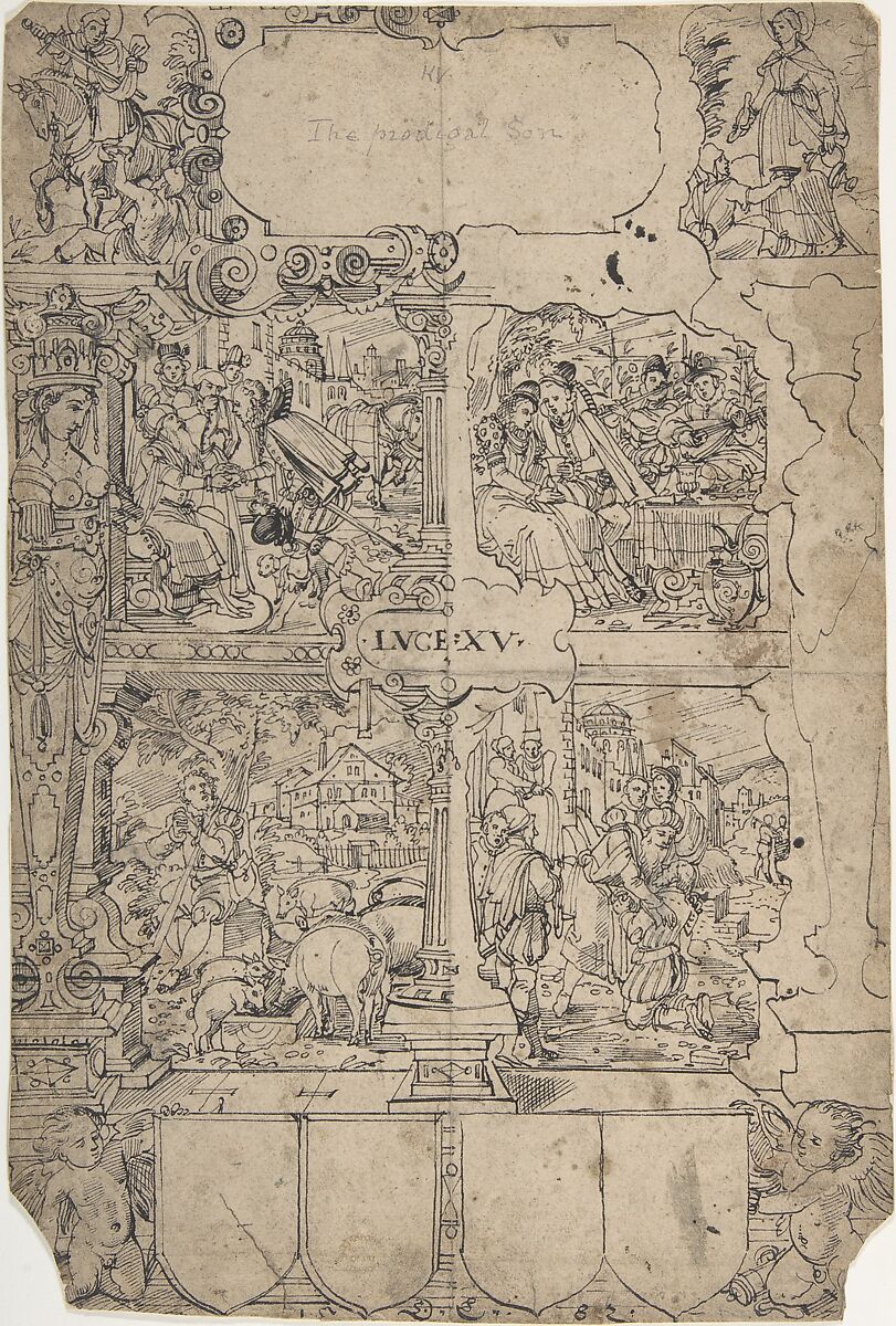 The Prodigal Son, Daniel Lindtmayer (Swiss, Schaffhausen 1552–1606/1607 Lucerne), Pen and black ink 