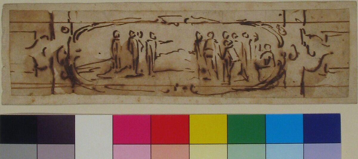 Drawing for a Cartouche, Jacques Callot (French, Nancy 1592–1635 Nancy), Pen with brown ink, brush and brown wash