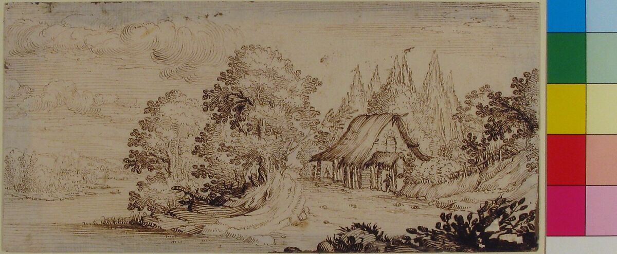 Landscape with Cottage, In the manner of Jacques Callot (French, Nancy 1592–1635 Nancy), Pen and brown ink