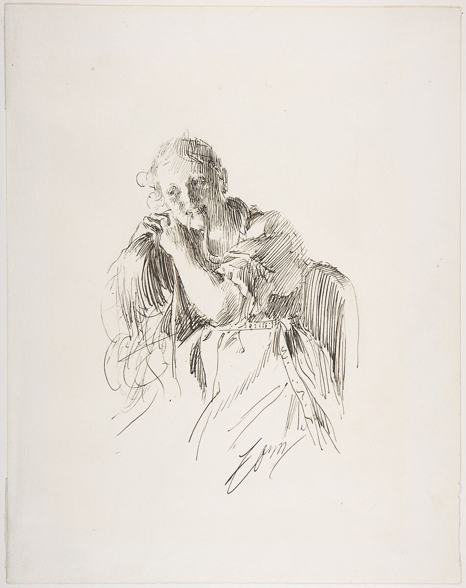 Margit, Anders Zorn (Swedish, Mora 1860–1920 Mora), Pen and black ink 