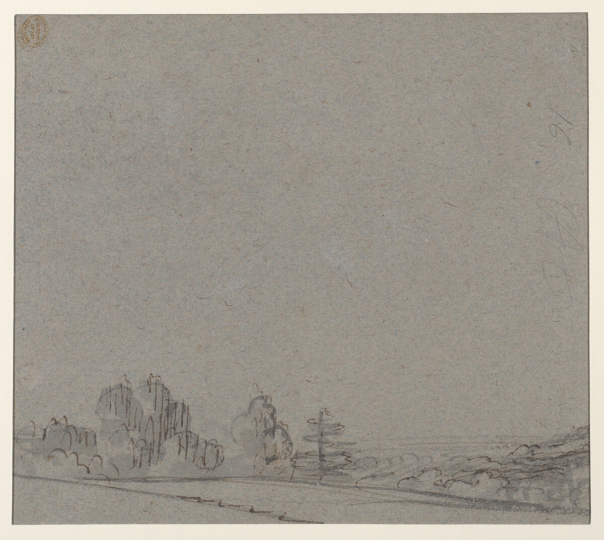 Portrait of a Man, Jacob Backer (Dutch, Harlingen 1608–1651 Amsterdam), Black chalk, heightened with white, with touches of red chalk, on blue paper (recto); pen and brown ink, brush and gray wash over black chalk (verso)