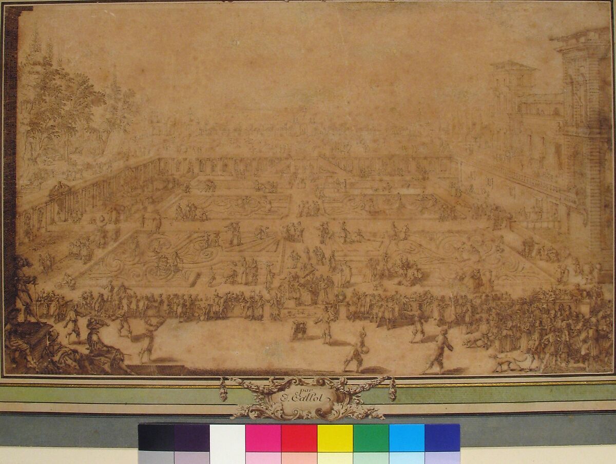 Parterre du Palais de Nancy / The Garden Palace of Nancy, Jacques Callot (French, Nancy 1592–1635 Nancy), Pen with brown ink.