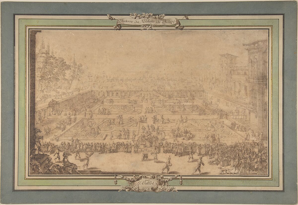 Parterre du Palais de Nancy / The Garden Palace of Nancy, Jacques Callot (French, Nancy 1592–1635 Nancy), Pen with brown ink. 