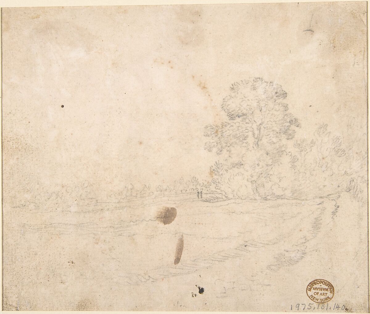 Study of a Seated Woman and Five Studies of Hands; Verso: Landscape with a Road and a Tree to the Right, Abraham Bloemaert (Netherlandish, Gorinchem 1566–1651 Utrecht), Red chalk heightened with white, framing line in pen and brown ink; verso: black chalk