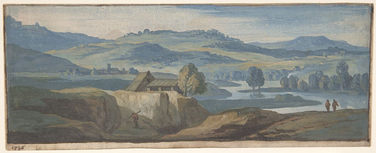 Landscape, Jan Frans van Bloemen (Flemish, Antwerp 1662–1749 Rome), Gouache on paper 