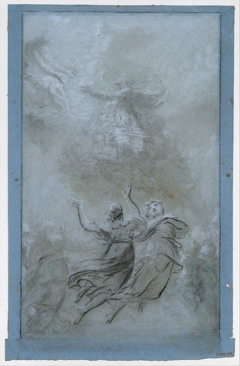 The Assumption of the Virgin, Pierre Paul Prud'hon (French, Cluny 1758–1823 Paris), Black and white chalk