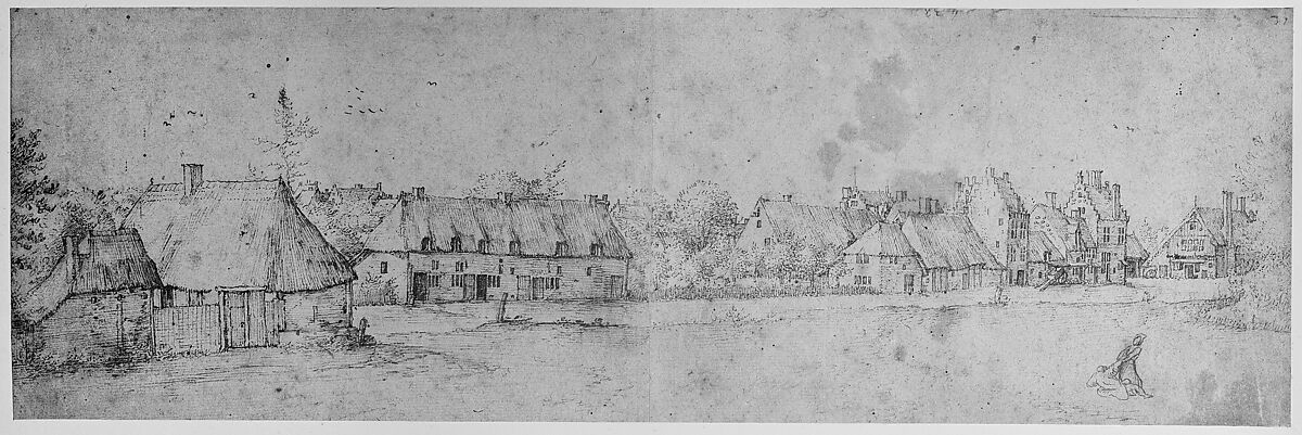 Village View, The Master of the Small Landscapes (Netherlandish, 16th century), Pen and brown ink