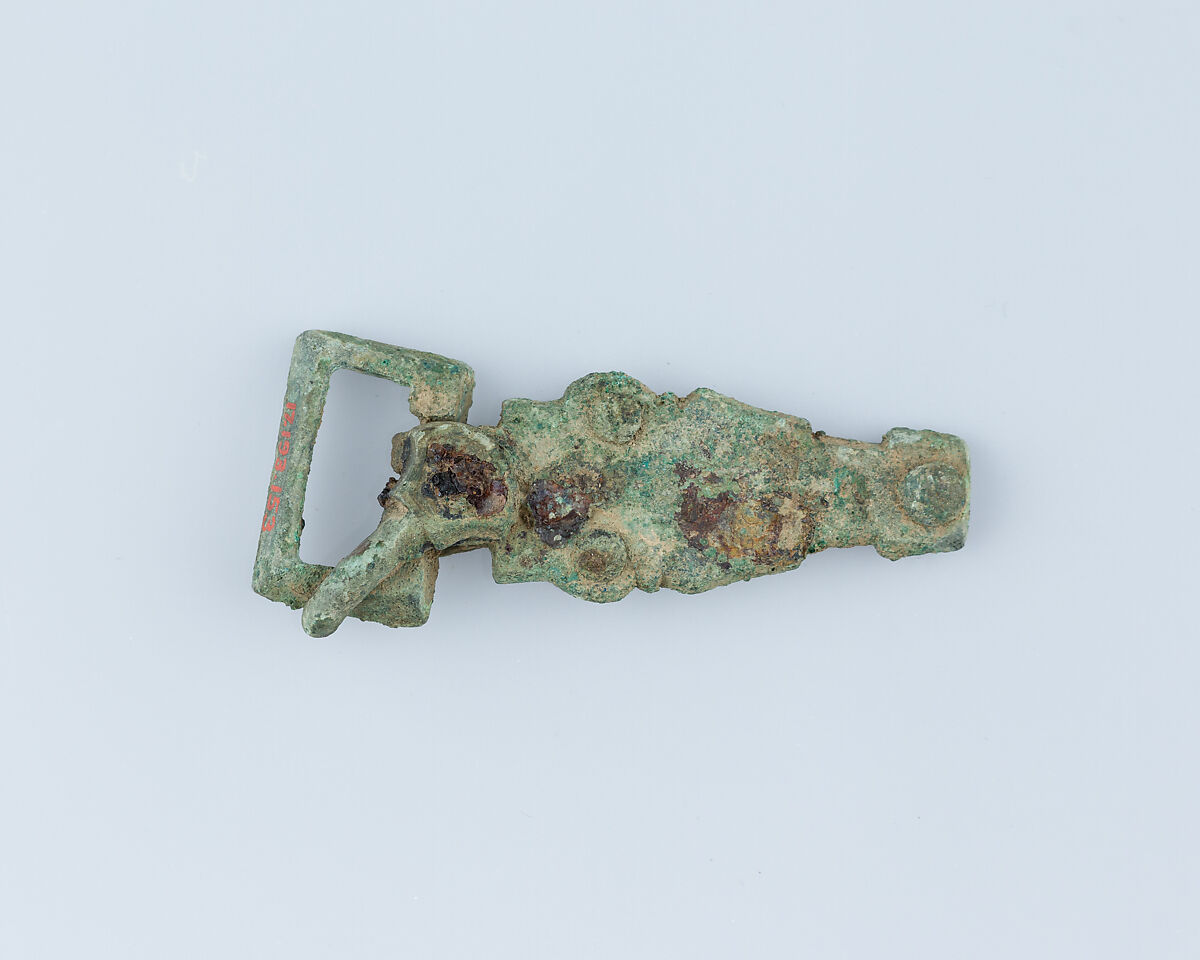 Small Buckle with Ferret, Bronze, possibly Frankish 