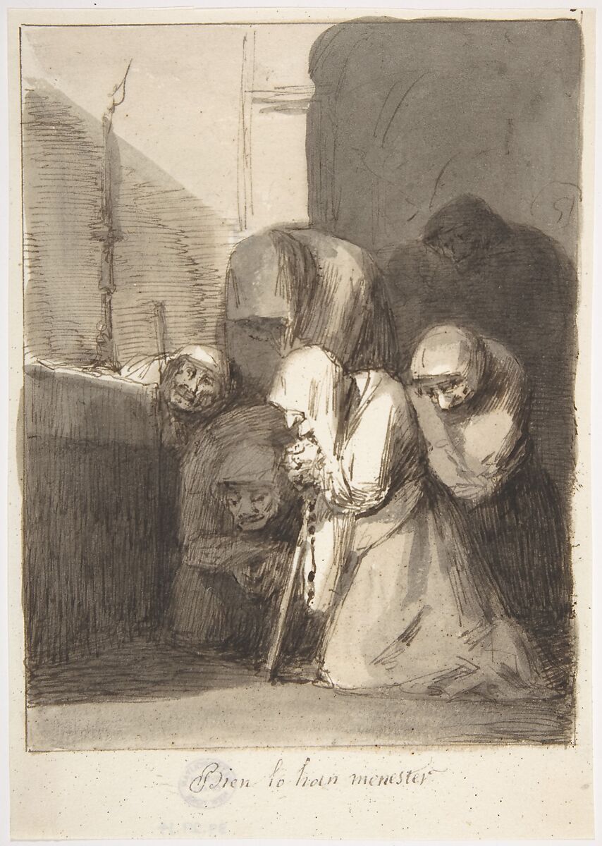They Centainly Can Use It ("Bien lo han menester"), Leonardo Alenza y Nieto (Spanish, Madrid 1807–1845 Madrid), Pen and dark brown ink on off-white paper. Composition outlined with pen and dark brown ink on all sides 