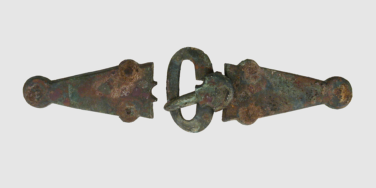 Belt Buckle in Two Parts, Copper alloy, Frankish
