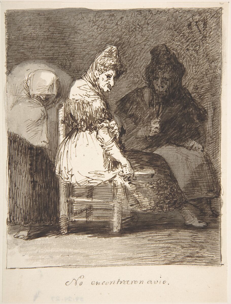 There Was No Business ("No encontraron avio"), Leonardo Alenza y Nieto (Spanish, Madrid 1807–1845 Madrid), Pen and dark brown ink with brush and gray-brown wash. Composition outlined with pen and dark brown ink on all sides. On off-white paper 