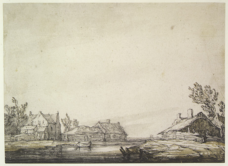 Landscape, Aelbert Cuyp (Dutch, Dordrecht 1620–1691 Dordrecht), Black chalk, gray and green wash