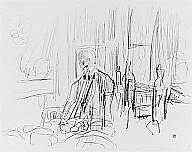 A Man with a Moustache Seated in a Dining Room, Pierre Bonnard (French, Fontenay-aux-Roses 1867–1947 Le Cannet), Graphite