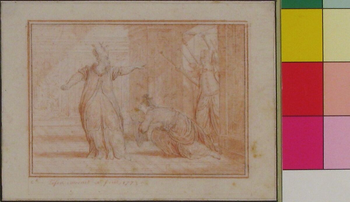 Study for a Book Illustration, Charles Dominique Joseph Eisen (French, Valenciennes 1720–1778 Brussels), Red chalk with graphite underdrawing