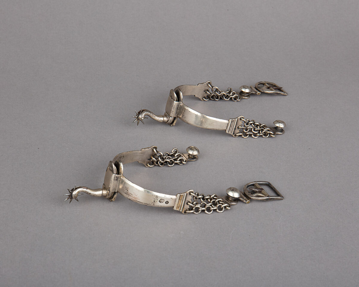Pair of Rowel Spurs, Silver, iron, French, Paris