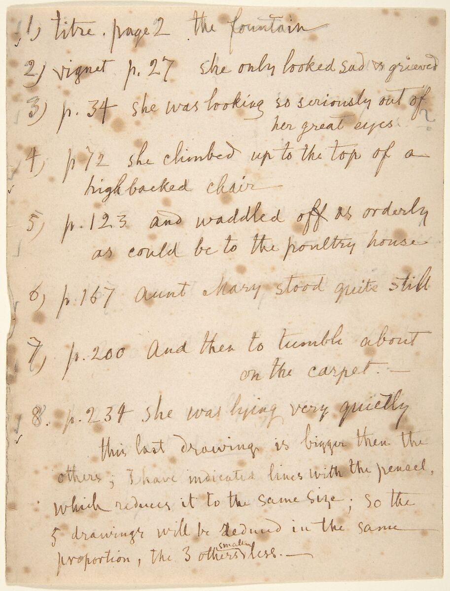 Autograph notes, Lorenz Frølich (Danish, Copenhagen 1820–1908 Hellerup), Pen and brown ink over graphite (?) 