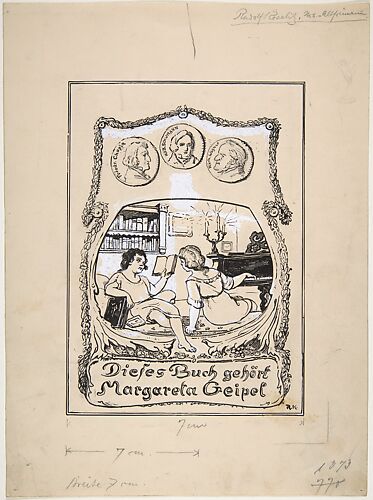 Bookplate design for Margareta Geipel